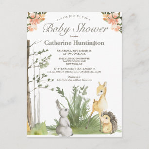 Söta trädsdjur Baby Shower Bokar för Baby Vykort