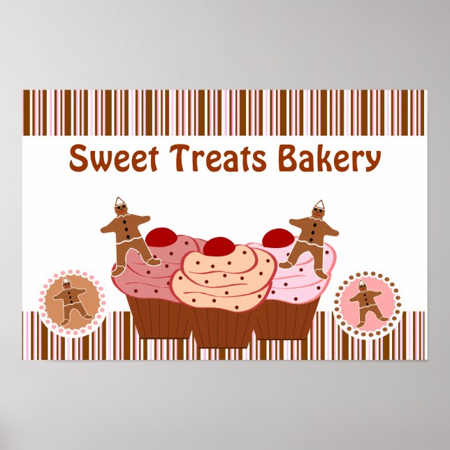 Söta Treats Bakery Business Poster (Framsidan)
