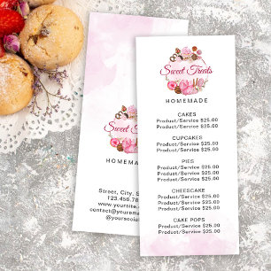 Söta Treats Bakery Pris Reklamkort
