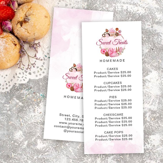 Söta Treats Bakery Pris Reklamkort (Skapare uppladdad)