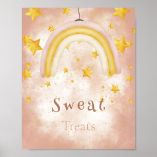 Söta Treats Boho rainbow guld stjärnar magiskt dam Poster