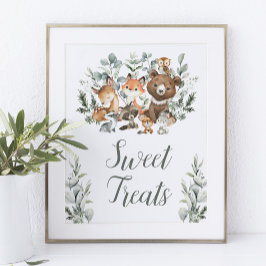 Söta Treats Eucalyptus Woodland Baby djur Poster