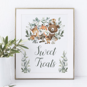 Söta Treats Eucalyptus Woodland Baby djur Poster