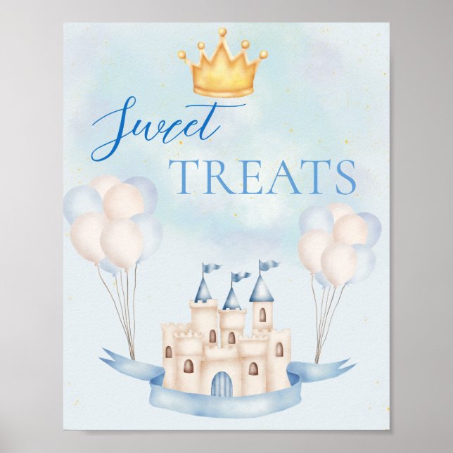 Söta Treats FairyTale Castle Krona Balloon Party Poster (Framsidan)