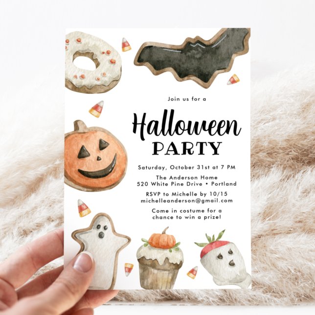 Söta Treats Halloween fest Inbjudningar (Skapare uppladdad)