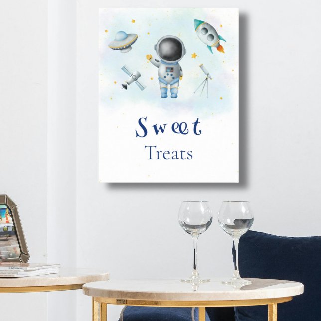 Söta Treats Space Astronaut Boy-raketstjärnor Poster (Skapare uppladdad)