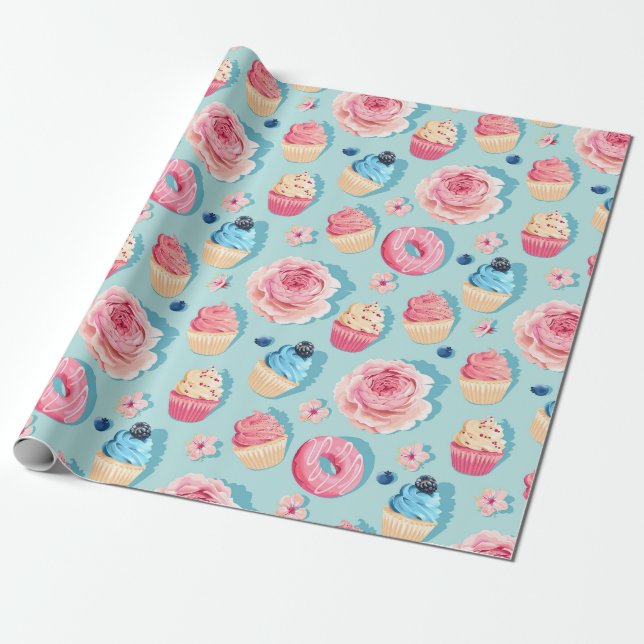 Söta Treats Svällning Papper Presentpapper (Utrullad)