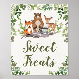 Söta Treats Woodland Forest Baby Shower-favoriter Poster