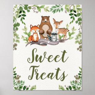 Söta Treats Woodland Forest Baby Shower-favoriter Poster