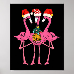 Söta tropiska flamingos och ananas jul i poster