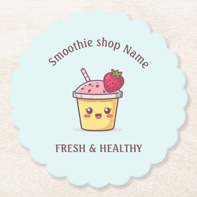 Söta tropiska fruktsmoothies frukt kök affär underlägg papper (Framsida)