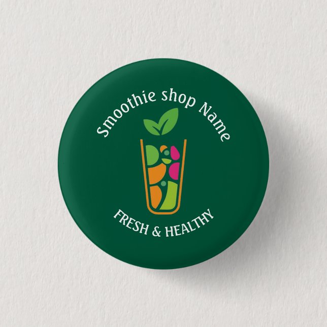 Söta tropiska fruktsmoothies frukt kök shop knapp (Framsida)