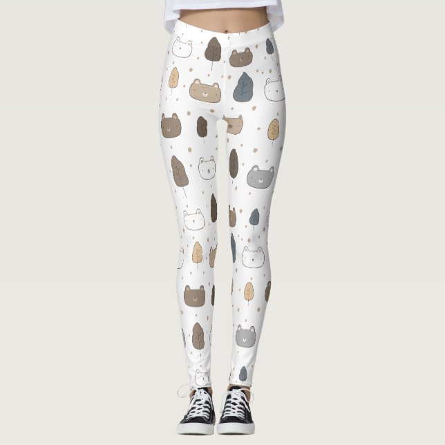Söta tryckta YOGA-lägger Leggings (Framsida)