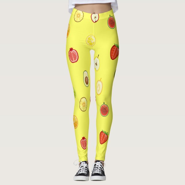 Söta tryckta YOGA-leggings Leggings (Framsida)