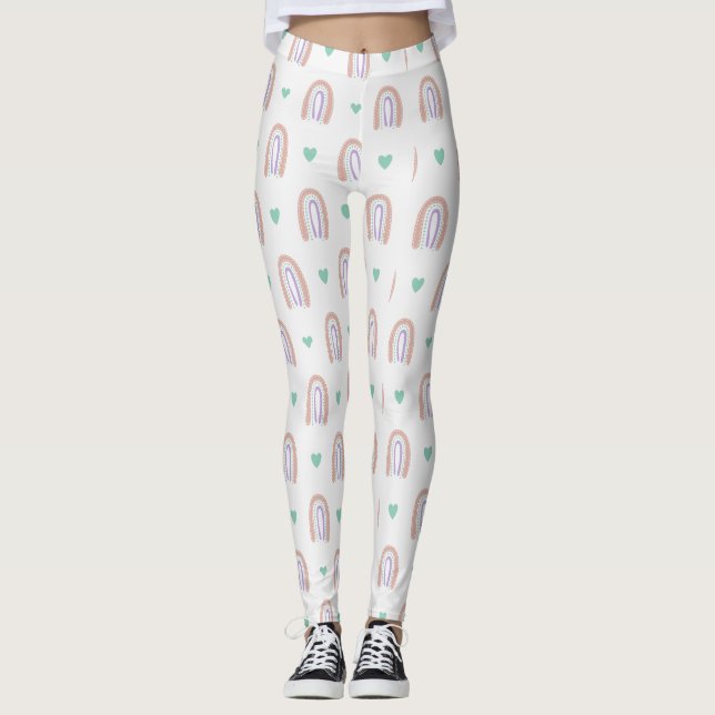 Söta tryckta YOGA-leggings Leggings (Framsida)