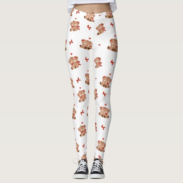 Söta tryckta YOGA-leggings Leggings (Framsida)