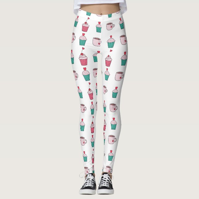 Söta tryckta YOGA-leggings Leggings (Framsida)