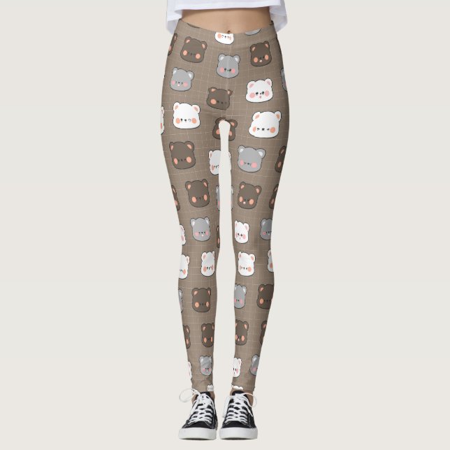 Söta tryckta YOGA-leggings Leggings (Framsida)