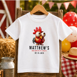 Söta Tupp Karikatyrer 3-års Födelsedagsfest T Shirt