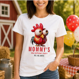 Söta Tupp Karikatyrer 3-års Födelsedagsfest T Shirt