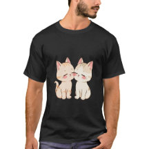 Söta Två Kattungar Vidrör Kind Lek Konst 💕