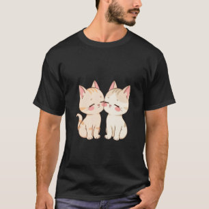 Söta Två Kattungar Vidrör Kind Lek Konst 💕 T Shirt