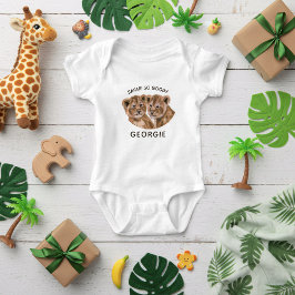 Söta tvilling-lejonungar Baby Boy Onesie T Shirt