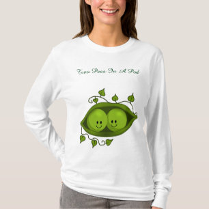 Söta Tvillingar Två Ärter I En Bälg Tee Shirt