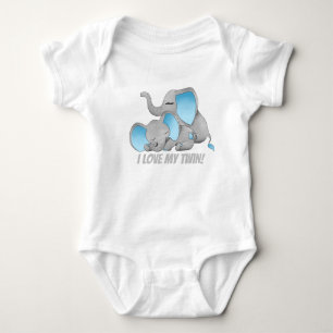 Söta tvillingelefanter lägg till meddelande bodysu t shirt