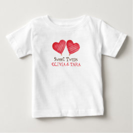Söta Twillingar med egna namn Baby T-Shirt