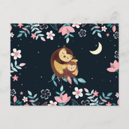 Söta Ugglor Alla Hjärtans Dag Postkort Vykort