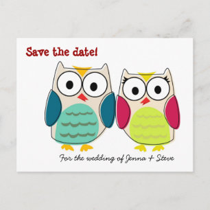 Söta Ugglor Sparar Datum Meddelande Vykort