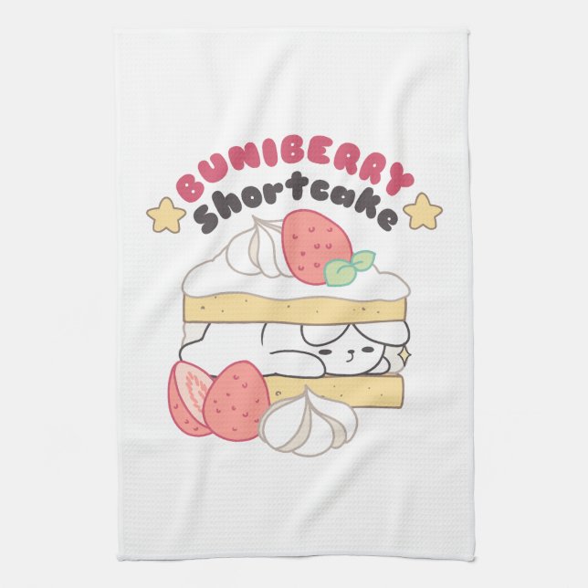 Söta ungar: Buniberry Shorttårta Delight Kökshandduk (Vertikal)