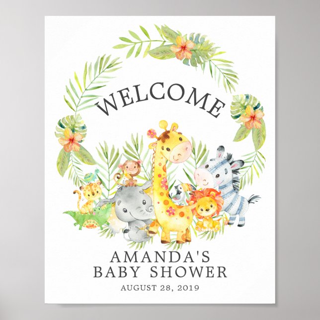 Söta ungdjur Välkomna Babyskor Poster (Framsidan)