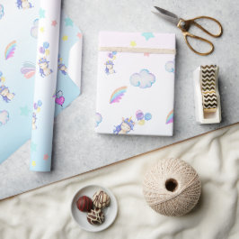 Söta Unicorn-födelsedagsfester för regnbåge Presentpapper