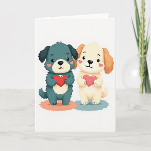 Söta Valentinekort med Valp Kort