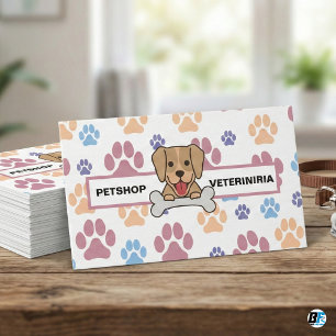 Söta Valp Hund Tassar Husdjur Affär Veterinär Lojalitetskort