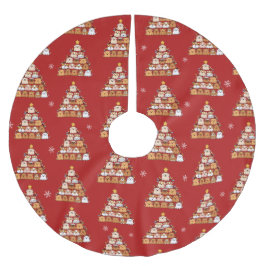 Söta valpar Julgran hund älskare Julgransmatta Borstad Polyester