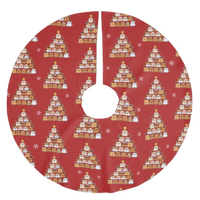 Söta valpar Julgran hund älskare Julgransmatta Borstad Polyester (Framsidan)