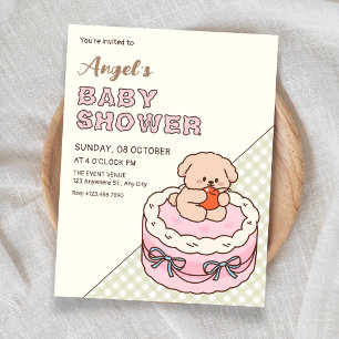 Söta valpkakbabyshower inbjudningar
