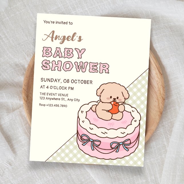 Söta valpkakbabyshower inbjudningar (Skapare uppladdad)