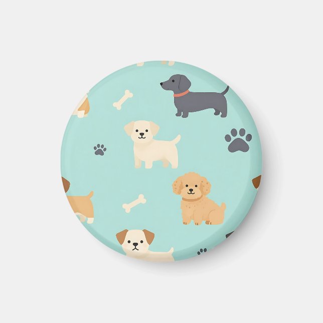 Söta valpmönster magnet (Framsidan)