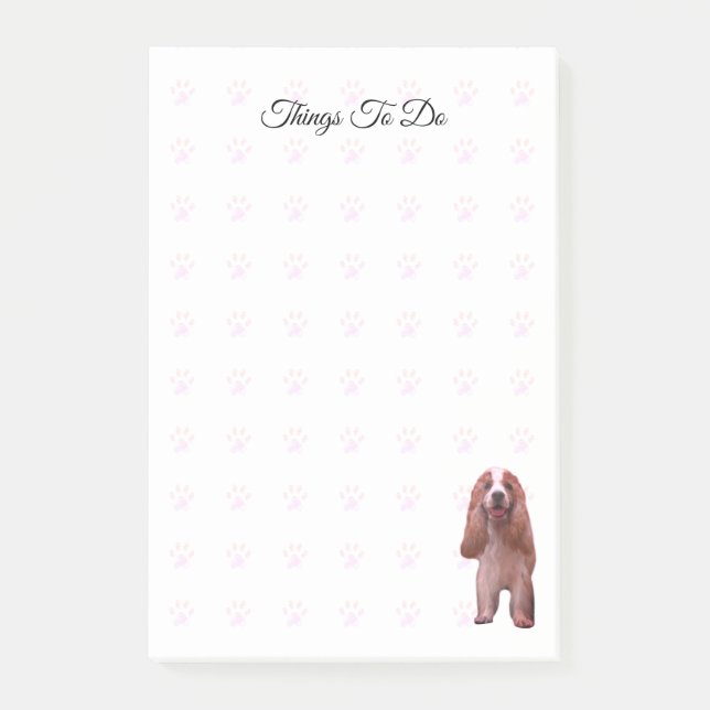 Söta valpmönster saker att göra post-it block (Framsida)