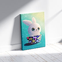 Söta vårens vilda djur : Kanin blomsterprakt