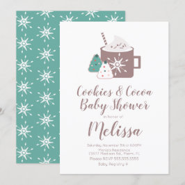 Söta varma chokladkakor mugg vinter baby shower inbjudningar