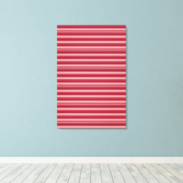 Söta varma rosa ränder canvastryck (Insitu (trägolv))