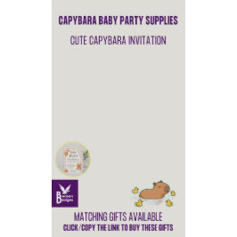 Söta Vattenfärg Capybara Böcker för Baby Shower  Visitkort
