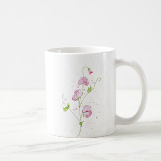 Söta vattenfärger ärter kaffemugg