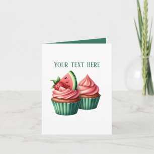 Söta vattenmelon-cupcakes kan anpassas kort