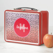Söta vattenmelonfrön Monogram faux glitter röd